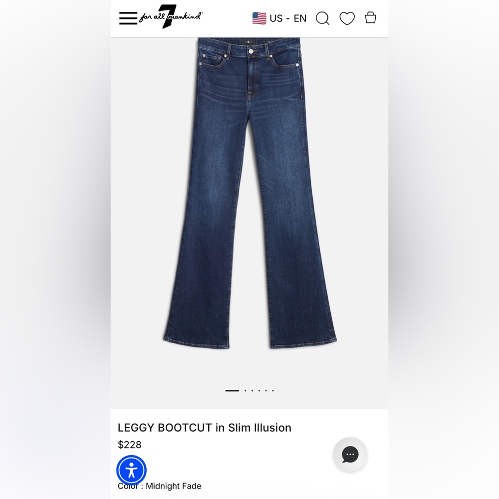 7 For All Mankind Midnight Fade Bootcut Jeans